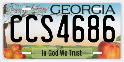 GA license plate CCS4686