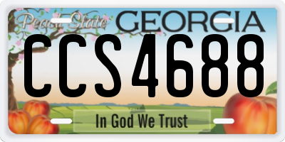 GA license plate CCS4688