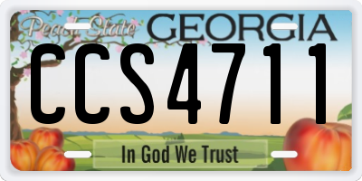 GA license plate CCS4711
