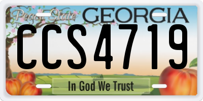 GA license plate CCS4719