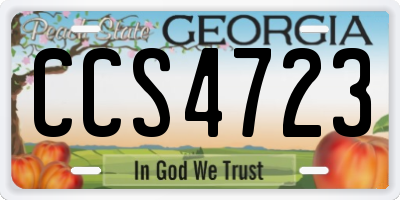 GA license plate CCS4723