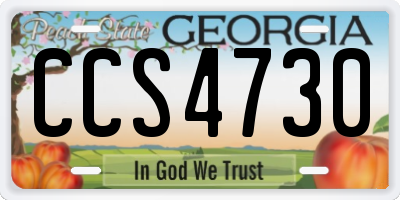 GA license plate CCS4730