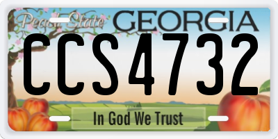 GA license plate CCS4732