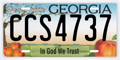 GA license plate CCS4737