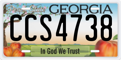 GA license plate CCS4738