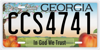 GA license plate CCS4741