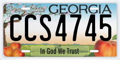 GA license plate CCS4745