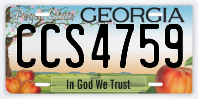 GA license plate CCS4759