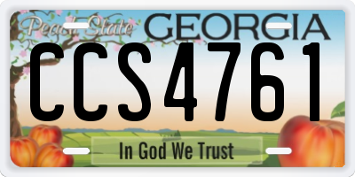 GA license plate CCS4761