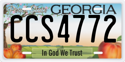 GA license plate CCS4772