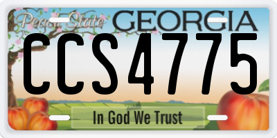 GA license plate CCS4775