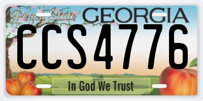GA license plate CCS4776