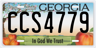 GA license plate CCS4779