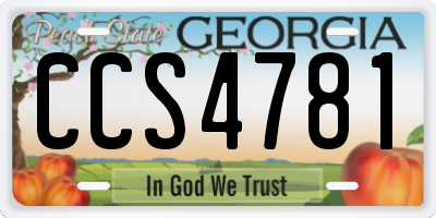 GA license plate CCS4781