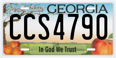 GA license plate CCS4790