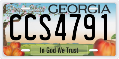 GA license plate CCS4791