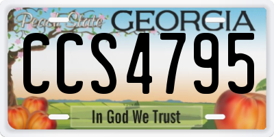GA license plate CCS4795