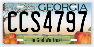 GA license plate CCS4797