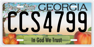 GA license plate CCS4799