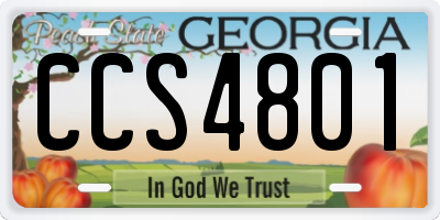 GA license plate CCS4801