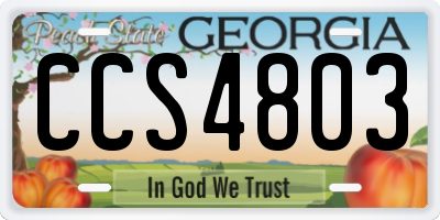 GA license plate CCS4803