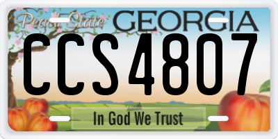 GA license plate CCS4807