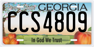 GA license plate CCS4809
