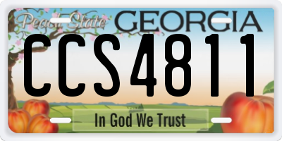 GA license plate CCS4811