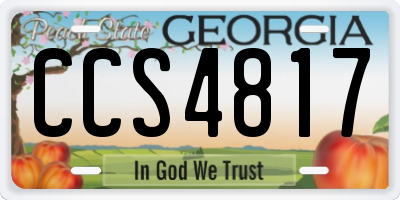 GA license plate CCS4817