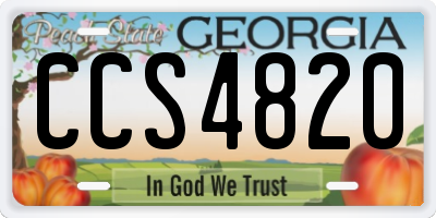 GA license plate CCS4820