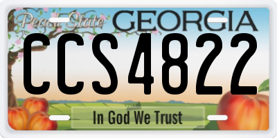 GA license plate CCS4822