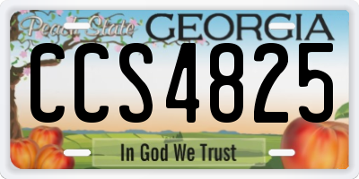 GA license plate CCS4825