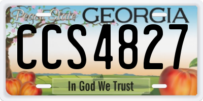 GA license plate CCS4827