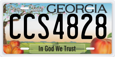 GA license plate CCS4828
