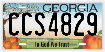 GA license plate CCS4829