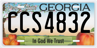 GA license plate CCS4832