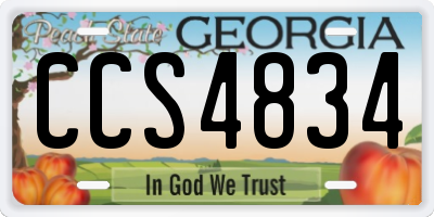 GA license plate CCS4834