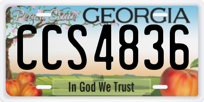 GA license plate CCS4836