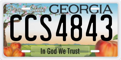 GA license plate CCS4843