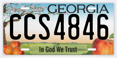 GA license plate CCS4846