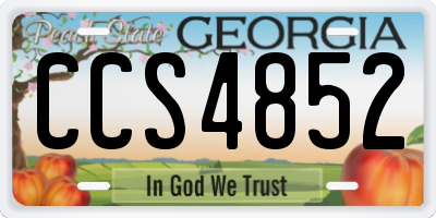 GA license plate CCS4852