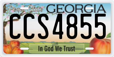 GA license plate CCS4855