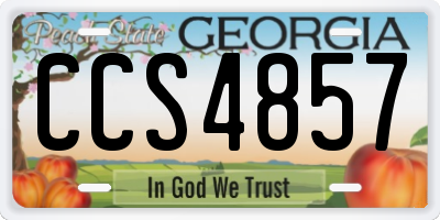 GA license plate CCS4857