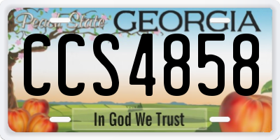GA license plate CCS4858