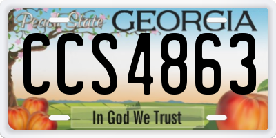 GA license plate CCS4863