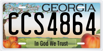 GA license plate CCS4864