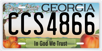 GA license plate CCS4866