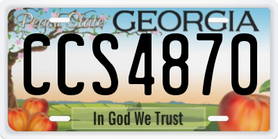 GA license plate CCS4870