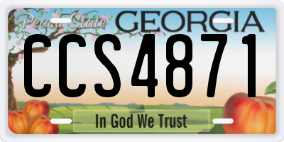GA license plate CCS4871