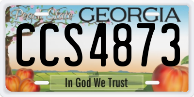 GA license plate CCS4873